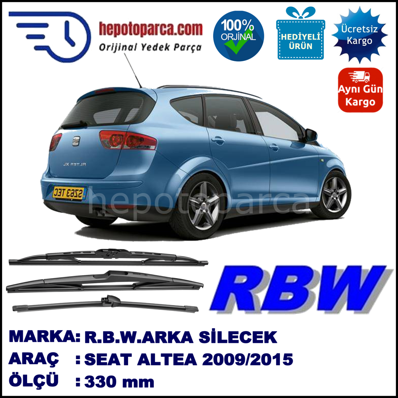 SEAT ALTEA MUZ ARKA SİLECEK RBW ARACA ÖZEL (2009-2015)