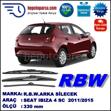 SEAT IBIZA 4 SC MUZ ARKA SİLECEK RBW ARACA ÖZEL (2011-2015)