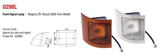 ÜÇLER.A11-0298CC ÜÇLER MAGIRUS ÖN SİNYAL CAMI (2000 MODEL) - BEYAZ ASKAM