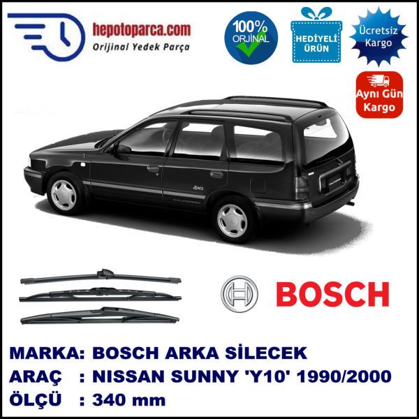 NISSAN Sunny Wagon [Y10] 340 mm 11.1990-03.2000 BOSCH Arka Silecek