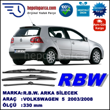 VOLKSWAGEN GOLF 5 HB MUZ ARKA SİLECEK RBW ARACA ÖZEL (2003-2008)