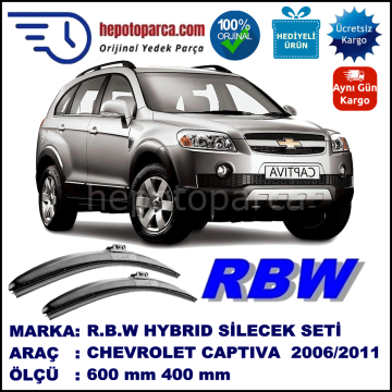 CHEVROLET Captiva [KL1C, C100] 10.06-02.11 600 / 400 mm. RBW Hybrid Silecek Seti. U Kanca Uyumlu Hibrit