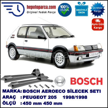 PEUGEOT 205  10.1987-09.1998, 450 / 450 mm. BOSCH AEROECO Aparatlı Muz Silecek