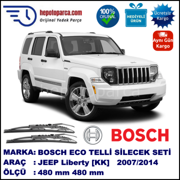 JEEP Liberty [KK] 09.07-... 480 / 480 mm. BOSCH ECO Telli Silecek 2'li Takım