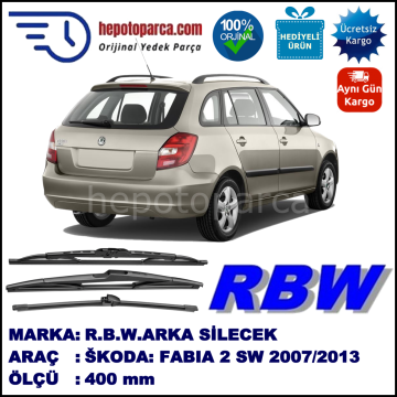 ŠKODA: FABIA 2 SW MUZ ARKA SİLECEK RBW ARACA ÖZEL (2007-2013)