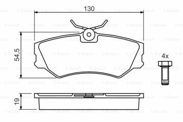 Disk Balata - Ön  - [WVA 20124] -  [ 130X54,5X19 m Transporter T4 1.9 Diesel Turbo 199210 - 200306; Transporter T4 2.4 Diesel 199009 - 199805; California T4 2.4 Diesel 199009 - 199805; Multivan T4 2.4 Diesel 199009 - 199805; Transporter T4 2.0 199009