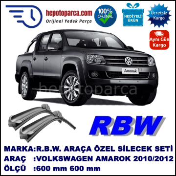 VW Amarok  [2H] 09.10-04.12 600 / 600 mm. RBW Muz Silecek Seti  2'li Takım. U Kanca Uyumludur.