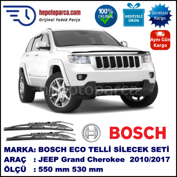 JEEP Grand Cherokee [WK2] 10.10-... 550 / 530 mm. BOSCH ECO Telli Silecek 2'li Takım