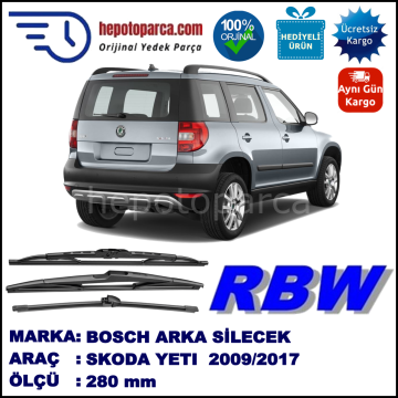 SKODA YETI MUZ ARKA SİLECEK RBW ARACA ÖZEL (2009-2017)