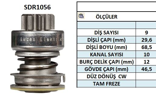 SDR1056  MARS DISLISI-9DIS  ALFA ROMEO-AUDI-B MW-DAF-FORD-MERCEDES-BENZ - OPEL BUYUK KAFA DUZ FREZE 133 2407 223 130390 1006209030 1006209032 1006209039 1006209049 1006209056 1006209071 1006209105 1006209110 1006209140 2006208013 2006209902 10102230