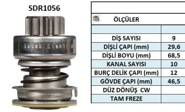 SDR1056  MARS DISLISI-9DIS  ALFA ROMEO-AUDI-B MW-DAF-FORD-MERCEDES-BENZ - OPEL BUYUK KAFA DUZ FREZE 133 2407 223 130390 1006209030 1006209032 1006209039 1006209049 1006209056 1006209071 1006209105 1006209110 1006209140 2006208013 2006209902 10102230
