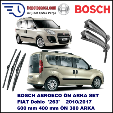 FIAT Doblo [263,,] 02,2010-,,, Bosch Aeroeco Ön ve Arka Silecek Takımı