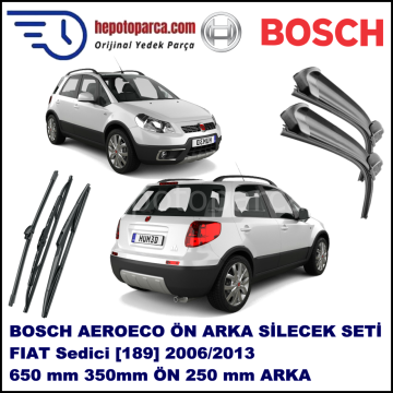 FIAT Sedici [189,,] 05,2006-,,, Bosch Aeroeco Ön ve Arka Silecek Takımı