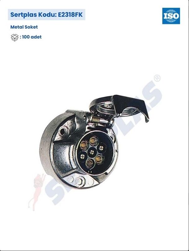 E2318FK 12V VİDALI ALÜMİNYUM 7 PİNLİ RÖMORK PRİZ