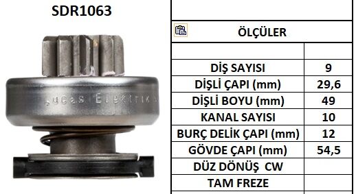 SDR1063  MARS DISLISI-9DIS  ALFA ROMEO-BMW-OP EL 2122 1033 1006209645 10110330 53636