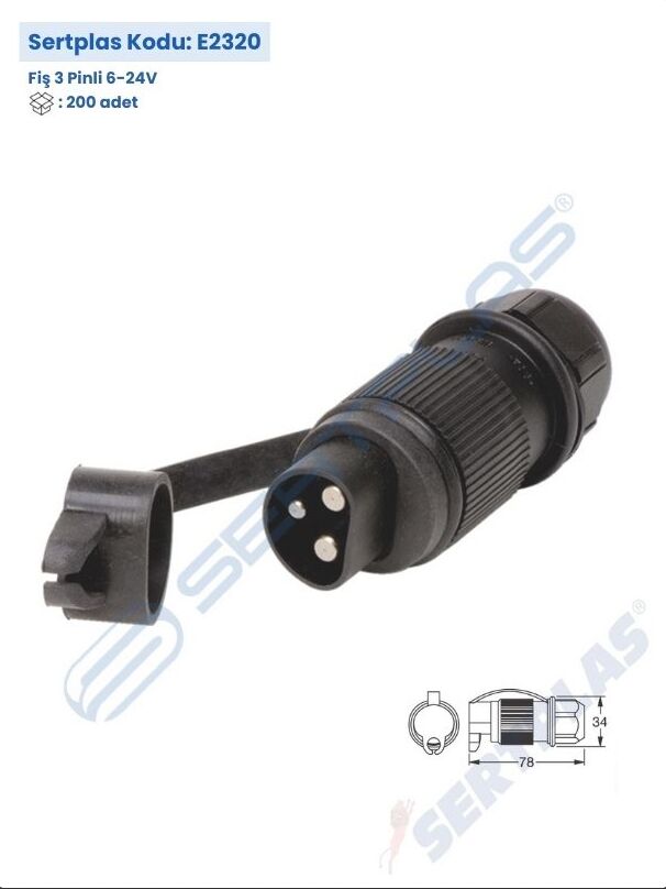 E2320 Fiş 3 Pinli 6-24V
