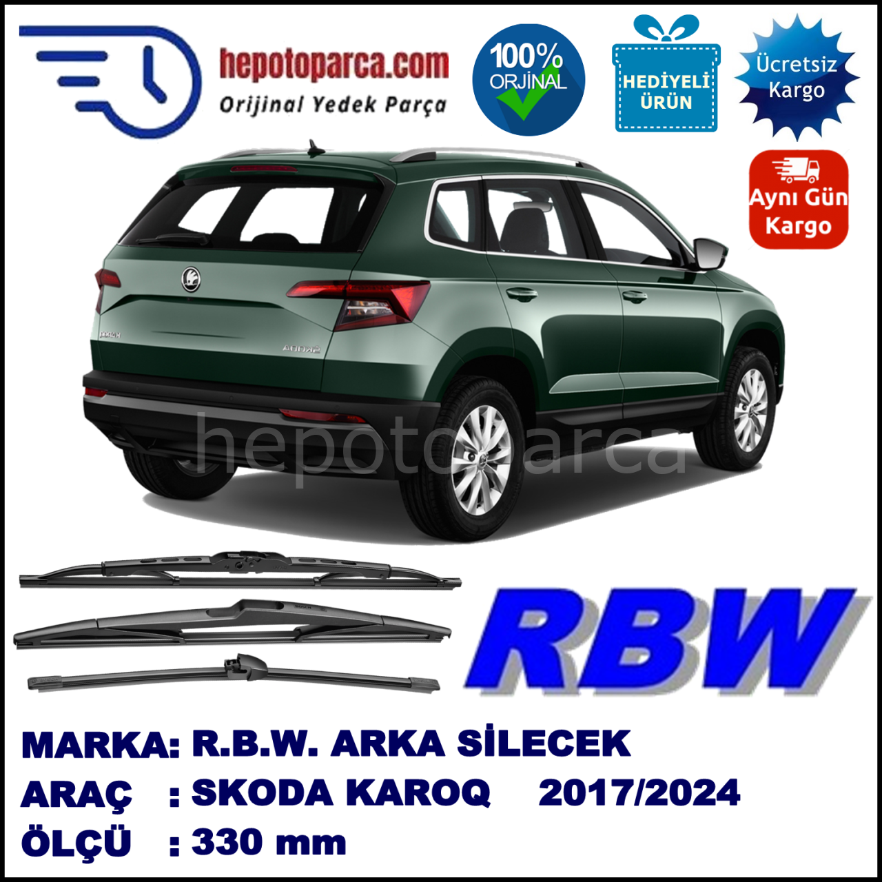 SKODA KAROQ MUZ ARKA SİLECEK RBW ARACA ÖZEL (2017→)