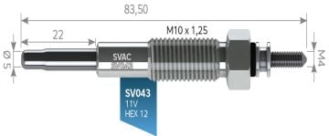SVAC SV043 KIZDIRMA BUJİSİ RANGER-KIA BESTA BONGO 11V FORD