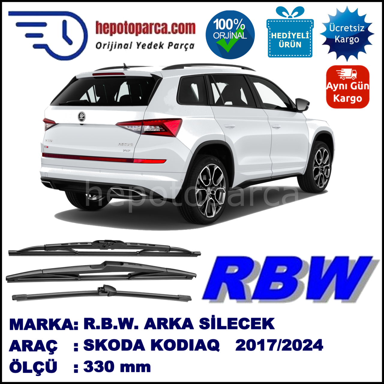SKODA KODIAQ MUZ ARKA SİLECEK RBW ARACA ÖZEL (2017→)