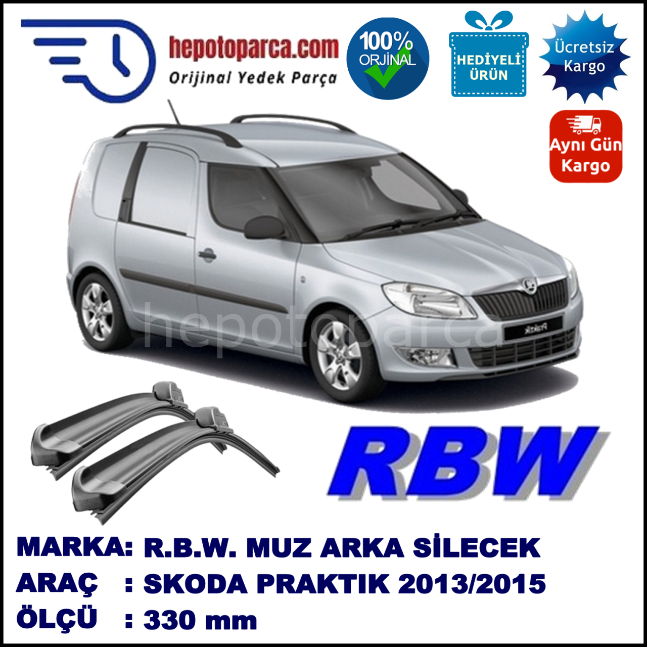 SKODA PRAKTIK MUZ ARKA SİLECEK RBW ARACA ÖZEL (2013-2015)