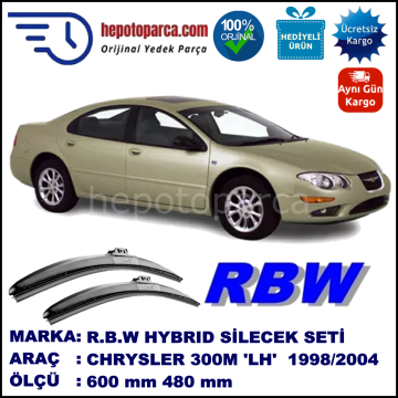 CHRYSLER 300M [LH] 09.98-08.04 600 / 480 mm. RBW Hybrid Silecek Seti. U Kanca Uyumlu Hibrit