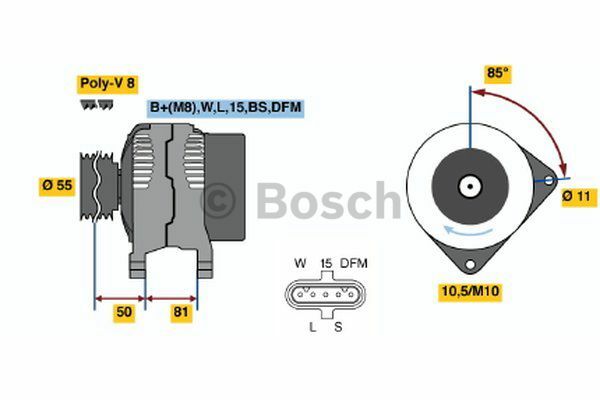 AlternatörDAF LF 45 IV; LF 45; LF 55 IV; LF 55; CF 65 PAI D276002; LEY AELD074