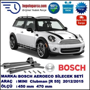 MINI (BMW) Mini Clubman [R 55] 05.2012-..., 450 / 470 mm. BOSCH AEROECO Aparatlı Muz Silecek