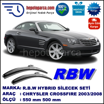 CHRYSLER Crossfire  [ZH] 09.03-08.08 550 / 500 mm. RBW Hybrid Silecek Seti. U Kanca Uyumlu Hibrit