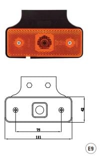 3034-M003Y30 SİDE MAR.YATAY L DUYLU BRAKETSİZ SARI