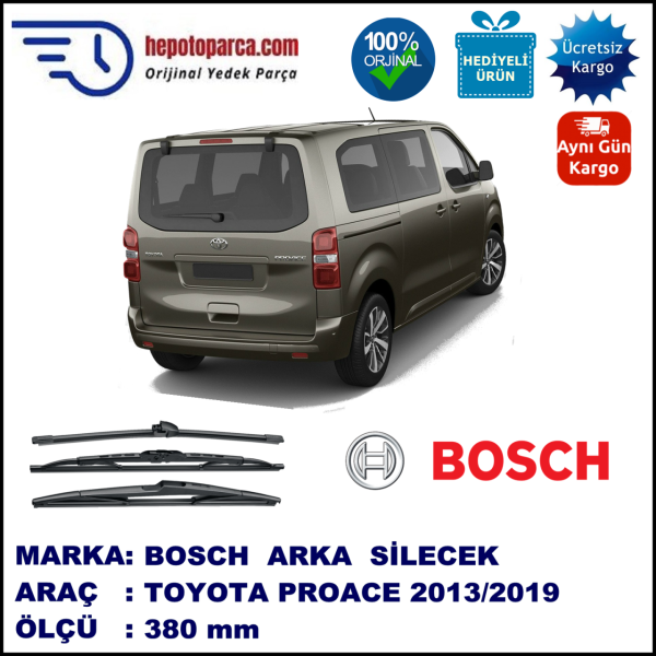 TOYOTA Proace  380 mm 06.2013-... BOSCH Arka Silecek