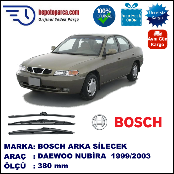 DAEWOO Nubira [KLAJ, 150, 190] 380 mm 10.1999-06.2003 BOSCH Arka Silecek