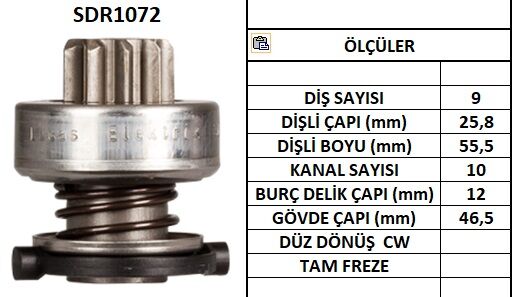 SDR1072  MARS DISLISI-9DIS  VW POLO 1.4D-SEAT  TERRA 1.4D 1855 797 135713 1006209580 10107970