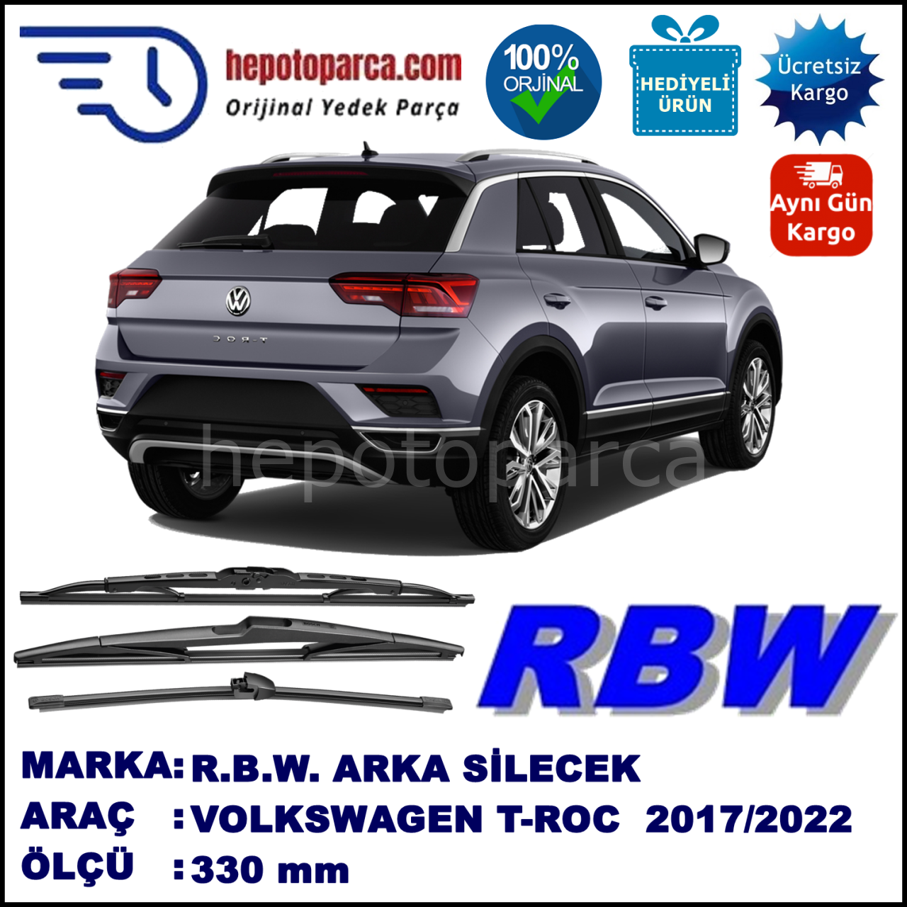 VOLKSWAGEN T-ROC MUZ ARKA SİLECEK RBW ARACA ÖZEL (2017→)