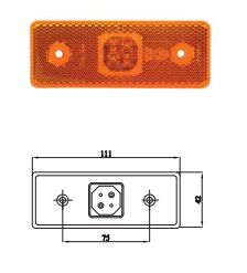 3030-M005Y30-A LEDLİ SİDE MAR.İKİLİ KABLO 24V SARI