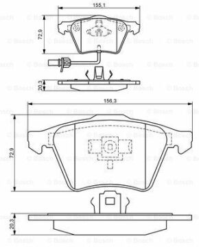Disk Balata - Ön - [WVA 23950] - [156,4/155,2x72,9 A8 3.7 quattro ( 11.2002 - 05.2006 ); A8 4.0 TDI quattro ( 05.2003 - 07.2005 ); A8 3.0 ( 07.2003 - 05.2005 ); A8 3.0 ( 07.2003 - 05.2006 ); A8 3.0 TDI quattro ( 01.2004 - 07.2010 ); A8 3.0 TDI quattro AUD