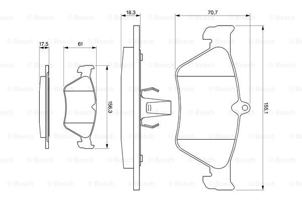 Disk Balata - Ön  - [WVA 21411] -  [ 155,10/156,40 Omega 2.0 i 199309 - 199908; Omega 2.0 i 199404 - 199808; 900 II 2.0 i 199409 - 199808; 900 II 2.3 i 199309 - 199808; 900 II 2.0 i Coupe 199409 - 199808; 900 II 2.0 i 199309 - 199808; 900 II 2.0 i Tu