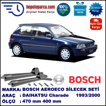 DAIHATSU Charade Hatchback [G2] 01.1993-09.2000, 470 / 400 mm. BOSCH AEROECO Aparatlı Muz Silecek