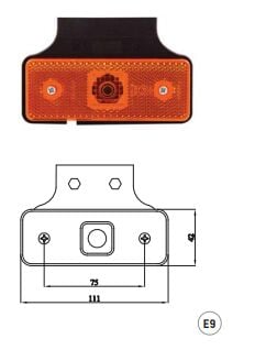 3034-M061Y30A SİDE MAR.KAPALI TİP DIŞA BAĞ.SARI BRAKETLİ