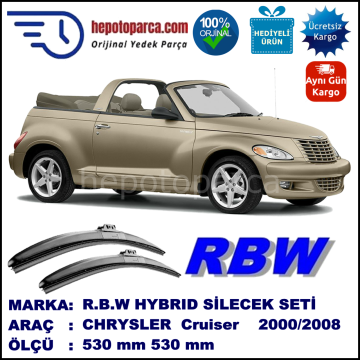 CHRYSLER PT Cruiser Cabrio [PT] 09.00-08.08 530 / 530 mm. RBW Hybrid Silecek Seti. U Kanca Uyumlu Hibrit