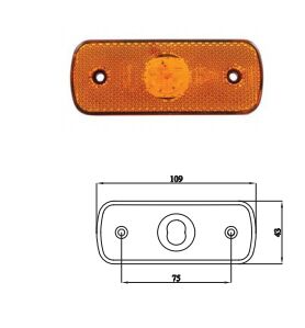 3036-M016Y30  TEK LED 500MM TES BRAKETSİZ 24 SARI