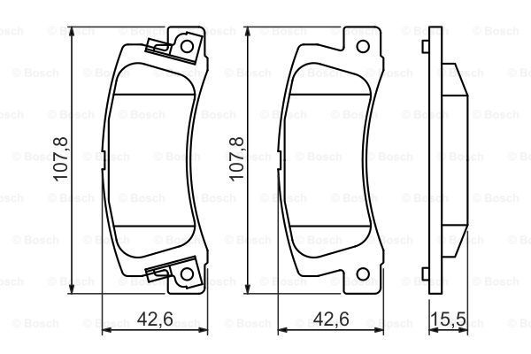 Disk Balata - Arka - [WVA 20076] - [107,6x42,5x15, Carina E 2.0i 16V Liftback 199202-199601; Carina E 2.0i 16V Sedan 199202-199601; Carina E 2.0i 16V Wagon 199211-199601; Celica 1.8i 16V Liftback 199311-199908; Celica 2.0i 16V Liftback 199311-199908;