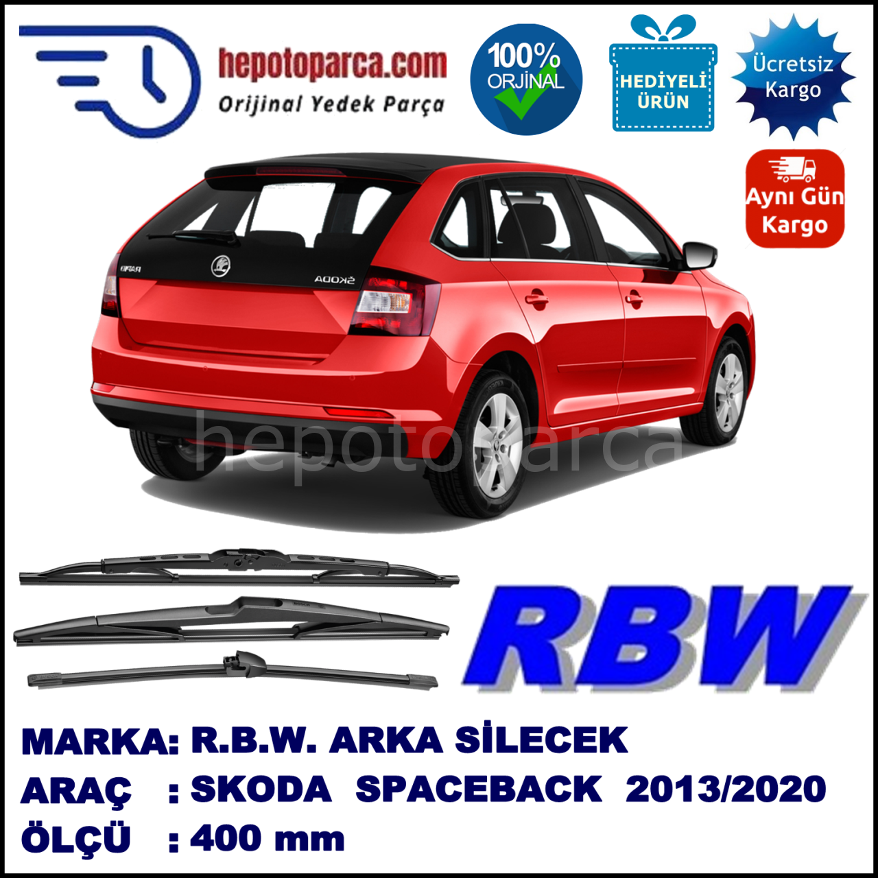 SKODA RAPID SPACEBACK MUZ ARKA SİLECEK RBW ARACA ÖZEL (2013→)