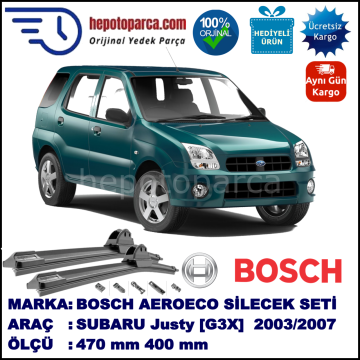 SUBARU Justy [G3X] 09.2003-08.2007, 470 / 400 mm. BOSCH AEROECO Aparatlı Muz Silecek