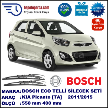KIA Picanto [TA] 05.11-... 550 / 400 mm. BOSCH ECO Telli Silecek 2'li Takım