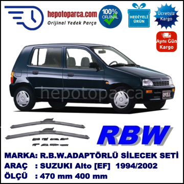 SUZUKI Alto Hatchback [EF] 10.1994-02.2002, 470 / 400 mm.  RBW  ADAPTÖRLÜ MUZ SİLECEK SETİ
