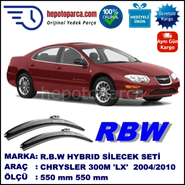 CHRYSLER 300 [LX] 09.04-08.10 550 / 550 mm. RBW Hybrid Silecek Seti. U Kanca Uyumlu Hibrit