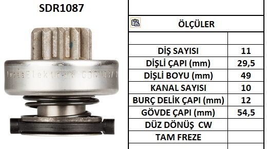 SDR1087  MARS DISLISI-11DIS  CITROEN XMDIESEL -PEUGEOT PARNERKANGO 2133 1030 230352 1006209646 10110300 53657