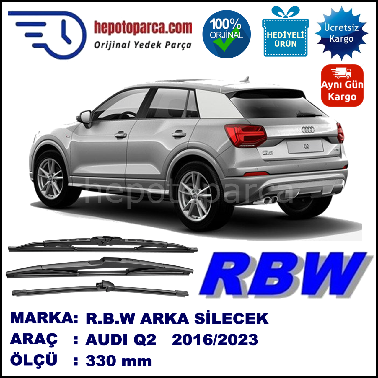 AUDI Q2 MUZ ARKA SİLECEK RBW ARACA ÖZEL(2016→)