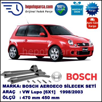 VW Lupo [6X1] 06.1998-05.2003, 470 / 450 mm. BOSCH AEROECO Aparatlı Muz Silecek