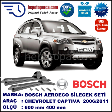 CHEVROLET Captiva [KL1C, C100] 10.2006-02.2011, 600 / 400 mm. BOSCH AEROECO Aparatlı Muz Silecek